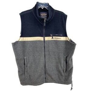 Abercrombie & Fitch Vest Men Sz XL Navy Gray Full Zip Sleeveless Yellow‎ Stripe
